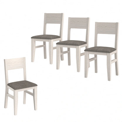 Ensemble de 2/4/6 chaises de salle à manger en bois massif, chaises de style campagnard en tissu avec dossier, chaises ovales pour la cuisine
