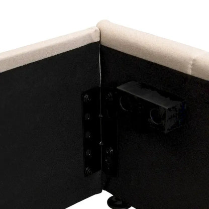 Lit plateforme en lin Queen Size - Plateforme relevable hydraulique avec compartiment caché, cadre en pin massif