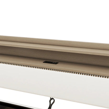 Lit de jour rembourré deux places avec rangement et éclairage LED