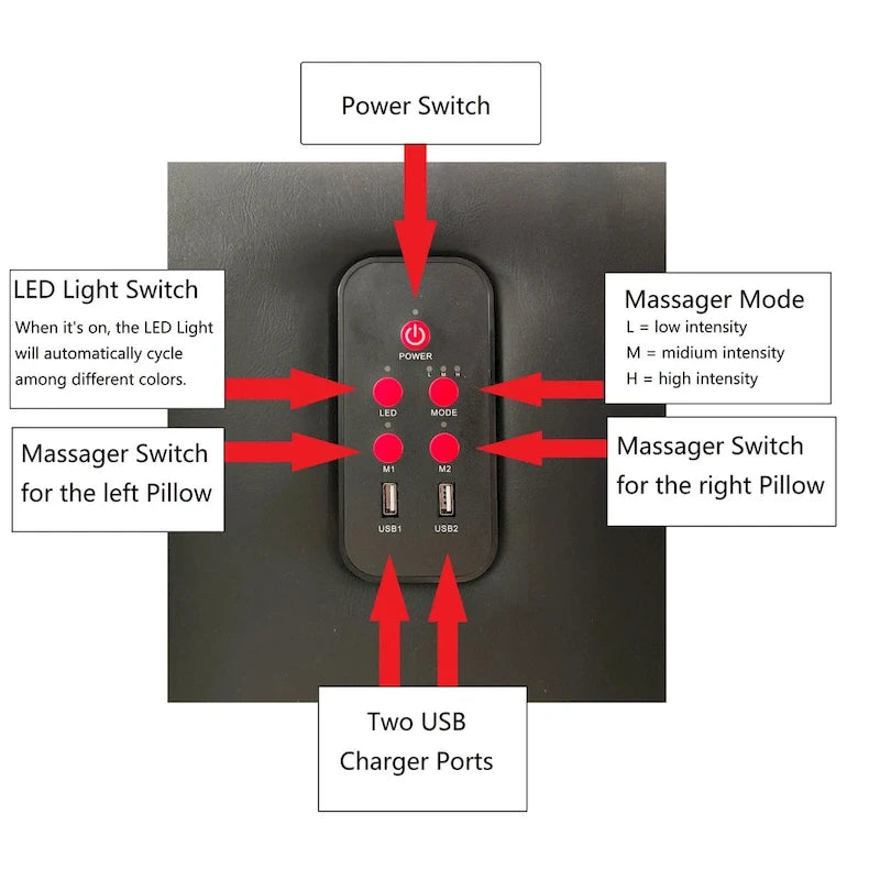 Lit plateforme rembourré en similicuir avec éclairage LED et sommier à lattes en bois