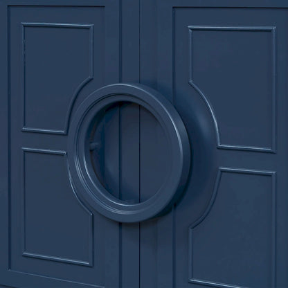 Console en MDF de 58,9 cm avec 4 portes, poignées rondes et piètement à 5 pieds