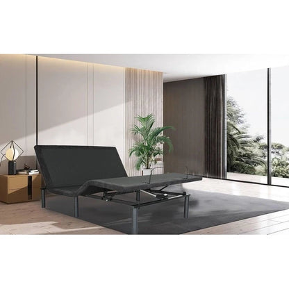 Sommier électrique réglable noir antique pour lit simple XL avec télécommande