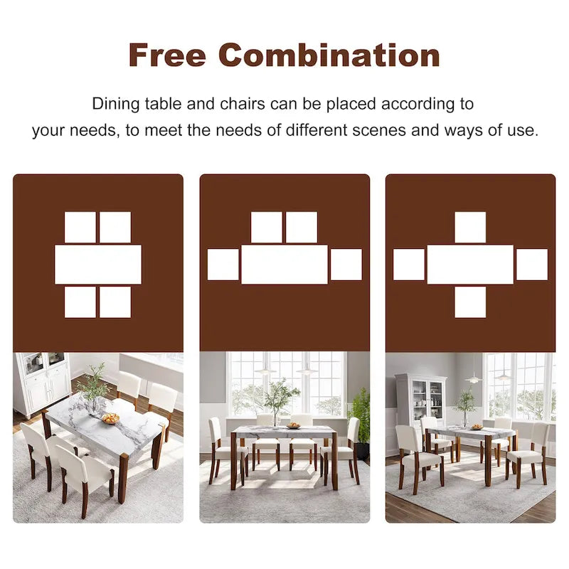 Ensemble de salle à manger moderne 5 pièces avec table rectangulaire et chaises