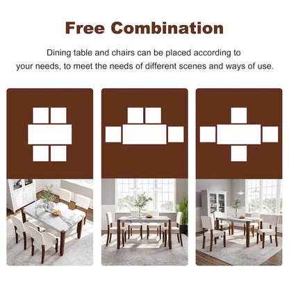 Ensemble de salle à manger moderne 5 pièces avec table rectangulaire et chaises