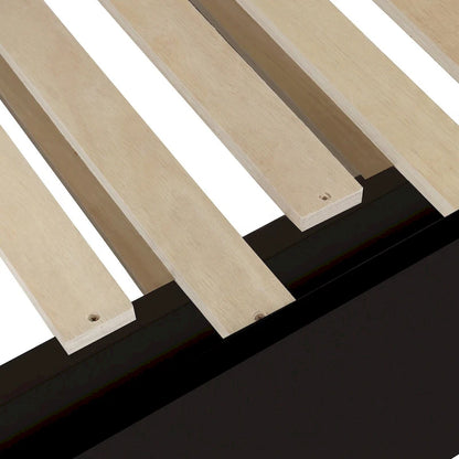 Lit de jour extensible double en pin noir avec lit gigogne - Cadre robuste et sommier à lattes inclus