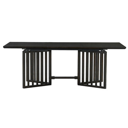 Ensemble de salle à manger de style campagnard 9 pièces avec table extensible et 8 chaises