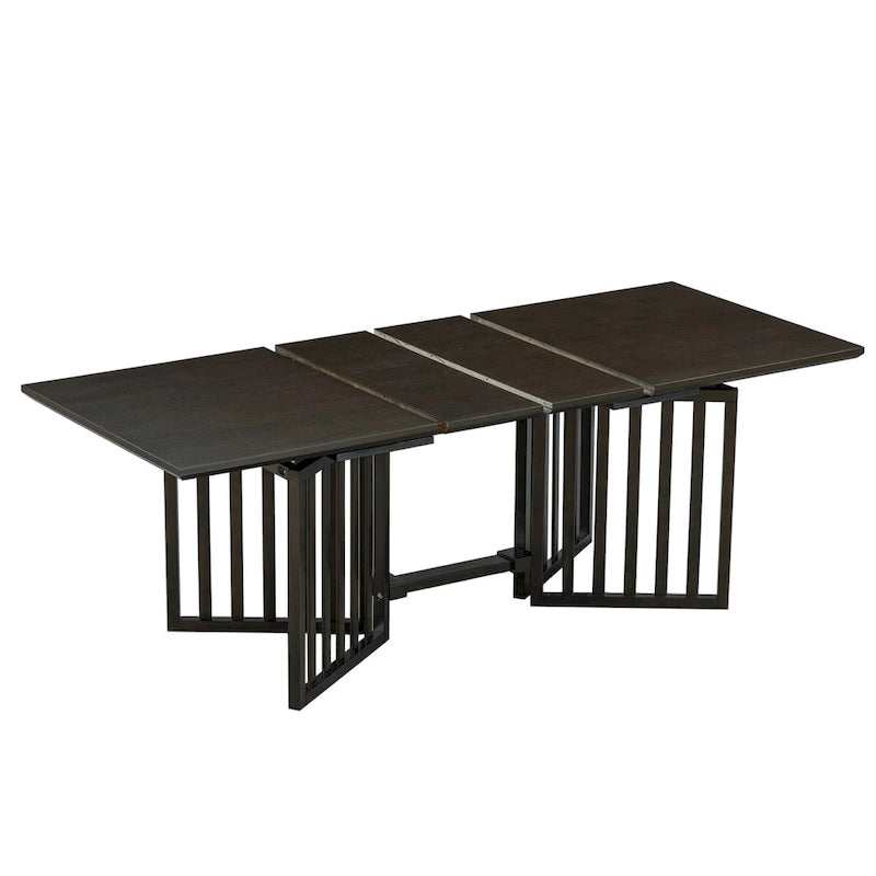 Ensemble de salle à manger de style campagnard 9 pièces avec table extensible et 8 chaises