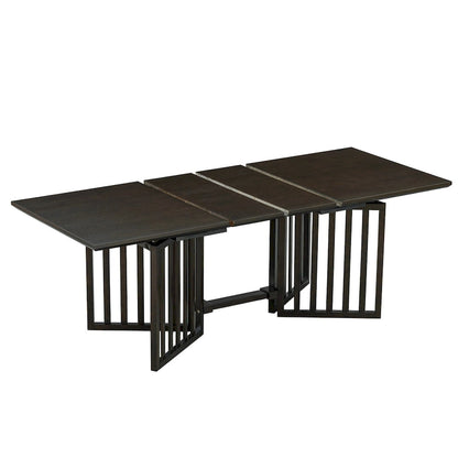 Ensemble de salle à manger de style campagnard 9 pièces avec table extensible et 8 chaises