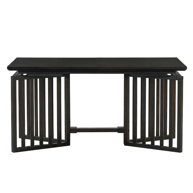 Ensemble de salle à manger de style campagnard 9 pièces avec table extensible et 8 chaises