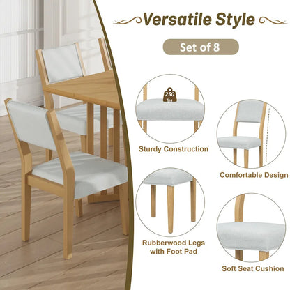 Ensemble de salle à manger de style campagnard 9 pièces avec table extensible et 8 chaises