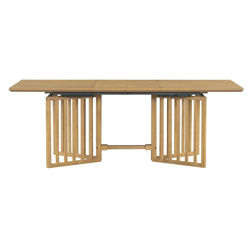 Ensemble de salle à manger de style campagnard 9 pièces avec table extensible et 8 chaises