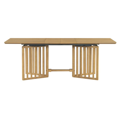 Ensemble de salle à manger de style campagnard 9 pièces avec table extensible et 8 chaises