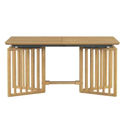 Ensemble de salle à manger de style campagnard 9 pièces avec table extensible et 8 chaises