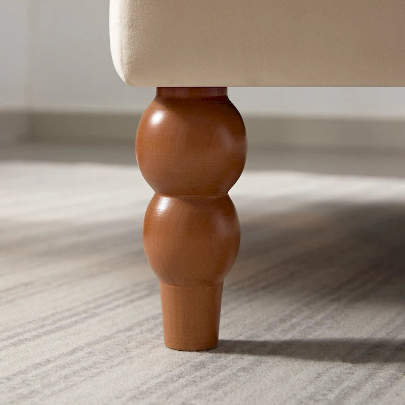 Fauteuil d'appoint moderne en velours de 37,8 pouces avec soutien lombaire ergonomique et pieds de style colonne romaine vintage