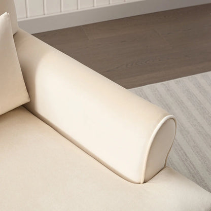 Fauteuil d'appoint moderne en velours de 37,8 pouces avec soutien lombaire ergonomique et pieds de style colonne romaine vintage