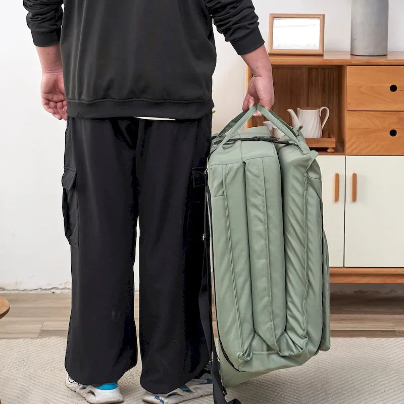 Fauteuil inclinable pliable et réglable à dossier haut, vert clair, avec sac de transport pour les voyages en plein air