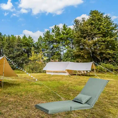 Fauteuil inclinable pliable et réglable à dossier haut, vert clair, avec sac de transport pour les voyages en plein air