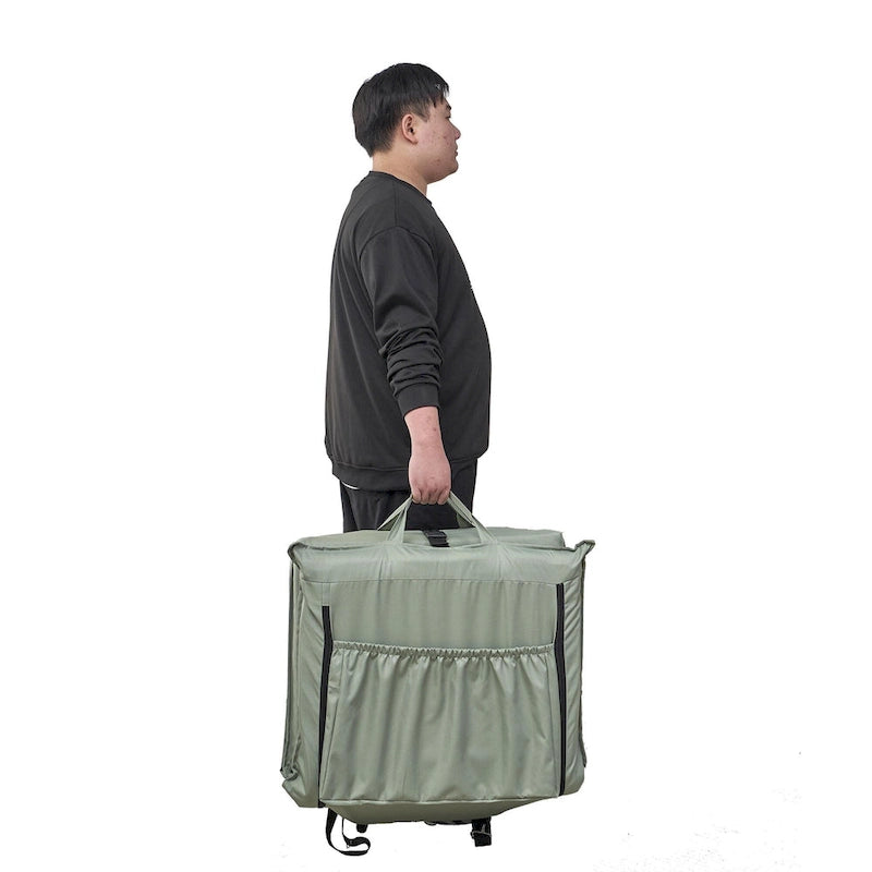 Fauteuil inclinable pliable et réglable à dossier haut, vert clair, avec sac de transport pour les voyages en plein air