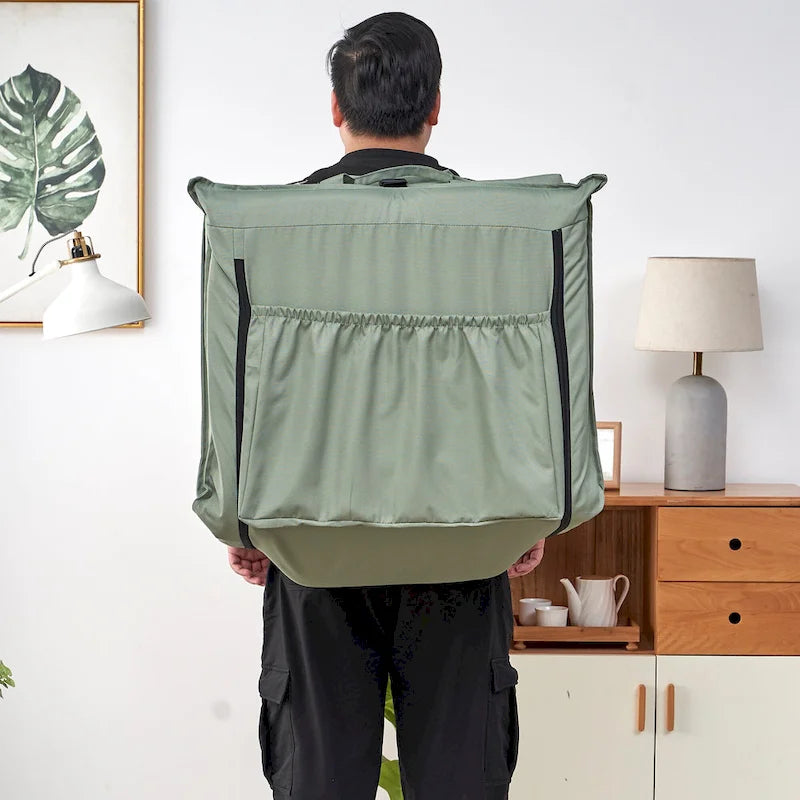 Fauteuil inclinable pliable et réglable à dossier haut, vert clair, avec sac de transport pour les voyages en plein air