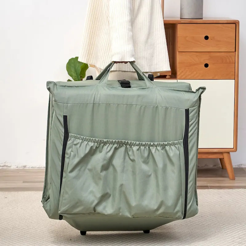 Fauteuil inclinable pliable et réglable à dossier haut, vert clair, avec sac de transport pour les voyages en plein air