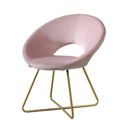 Fauteuil d'appoint moderne rose de 28 pouces, revêtu de polyester, avec base à finition dorée et pieds traîneaux en métal