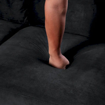 Fauteuil d'appoint noir moderne 32,2 cm, capitonné, avec structure robuste en bois massif et coussin moelleux