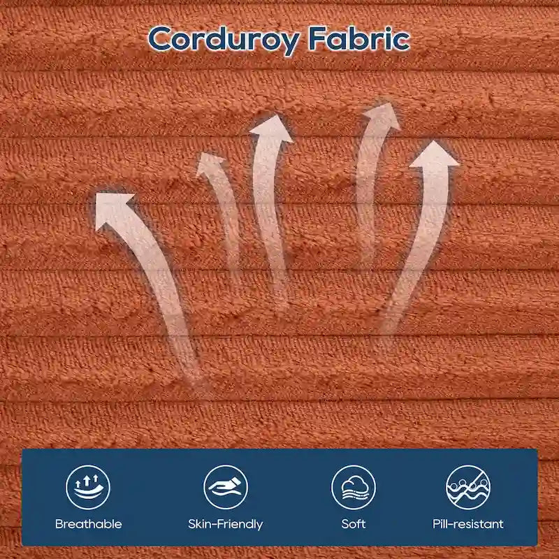 Canapé d'angle en velours côtelé clair en forme de L avec mousse à mémoire de forme, structure en acier, aucun assemblage requis, canapé-lit convertible