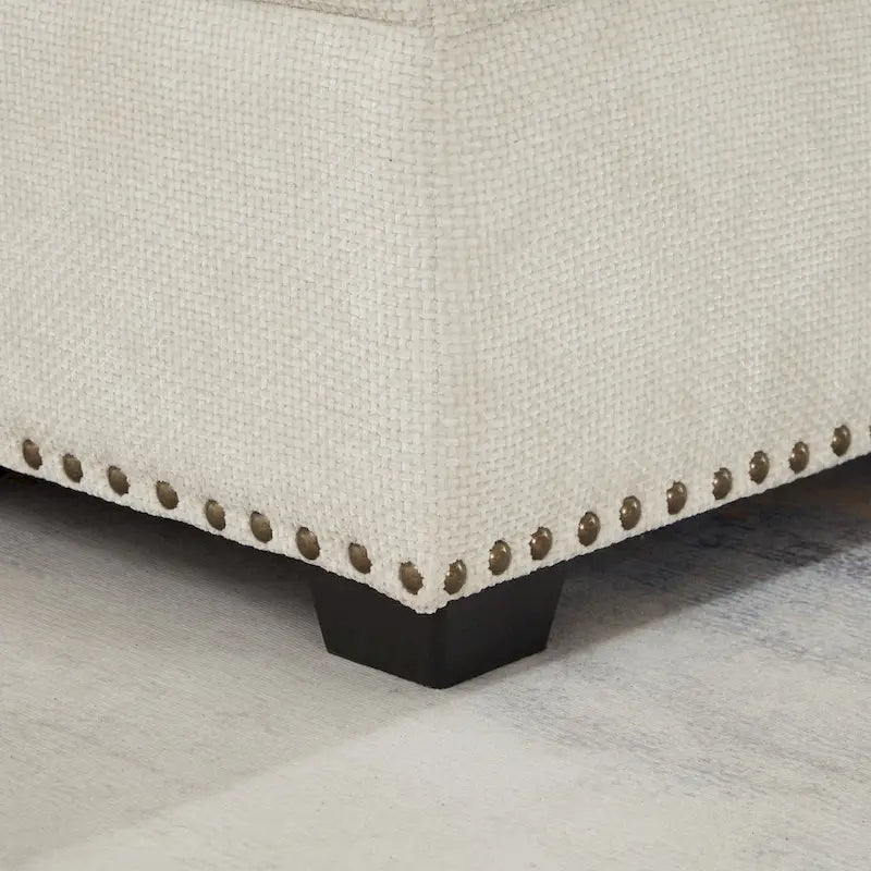 Canapé d'angle en chenille 97 pouces avec pouf de rangement, 7 places et 2 coussins - Canapé-lit convertible