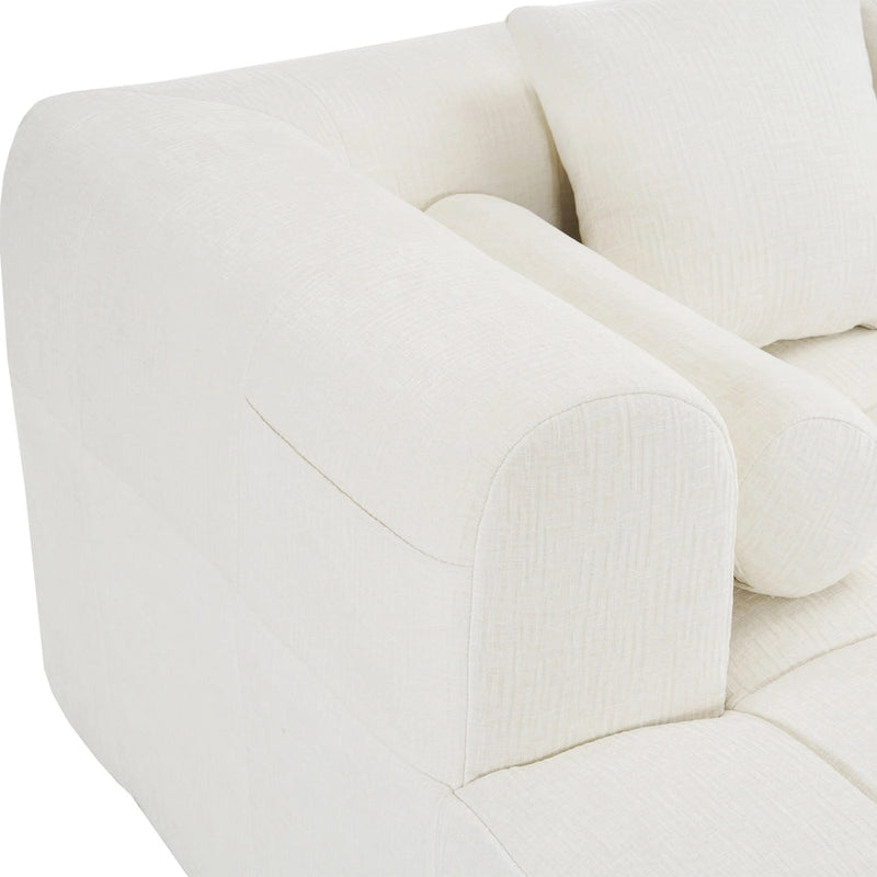 Canapé d'angle modulaire en chenille 101.2 avec assise profonde, design combinable libre et construction en mousse haute densité