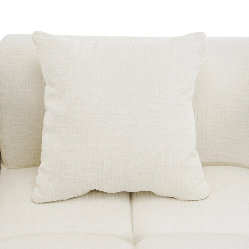 Canapé d'angle modulaire en chenille 101.2 avec assise profonde, design combinable libre et construction en mousse haute densité