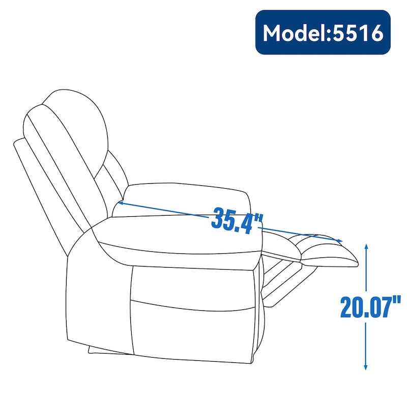 Fauteuil releveur électrique de taille moyenne en cuir véritable avec double moteur, massage 8 points et chauffage lombaire