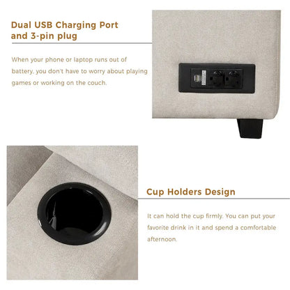 Canapé d'angle 5 places en forme de L de 84,75 pouces avec pouf de rangement, canapé convertible 2 en 1 pour salon