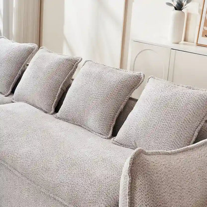 Canapé d'angle surdimensionné 3 places en forme de L de 106,3 pouces avec méridienne et 4 coussins