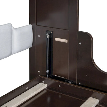 Lit escamotable moderne multifonctionnel Queen Size avec coussin