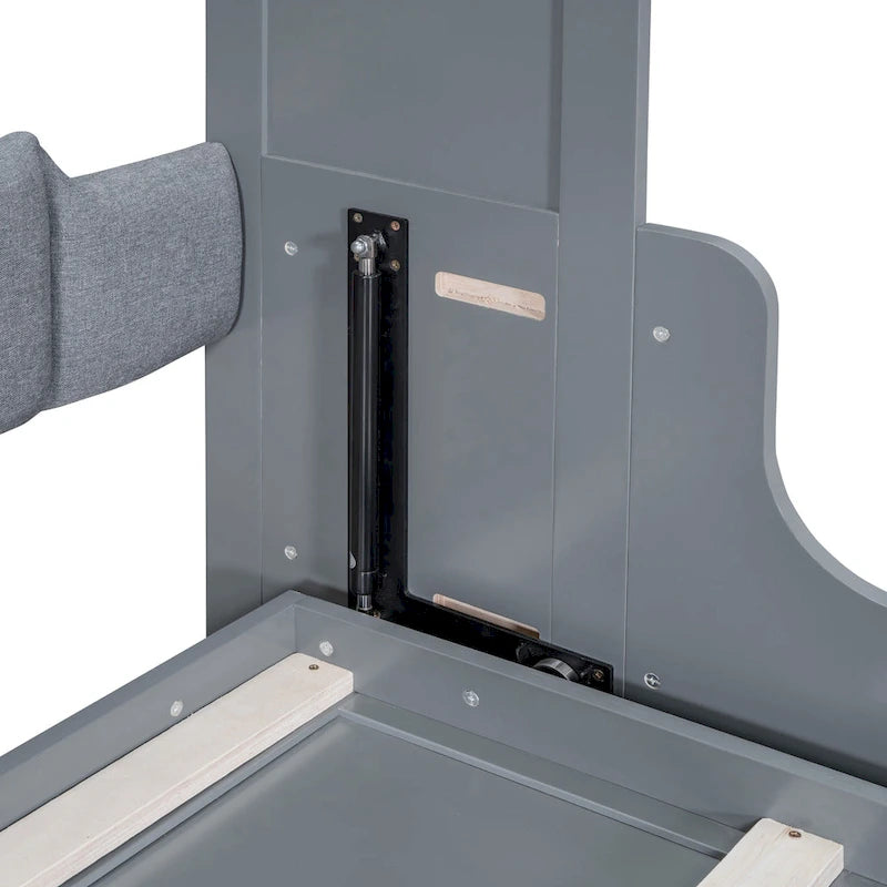 Lit escamotable moderne multifonctionnel Queen Size avec coussin