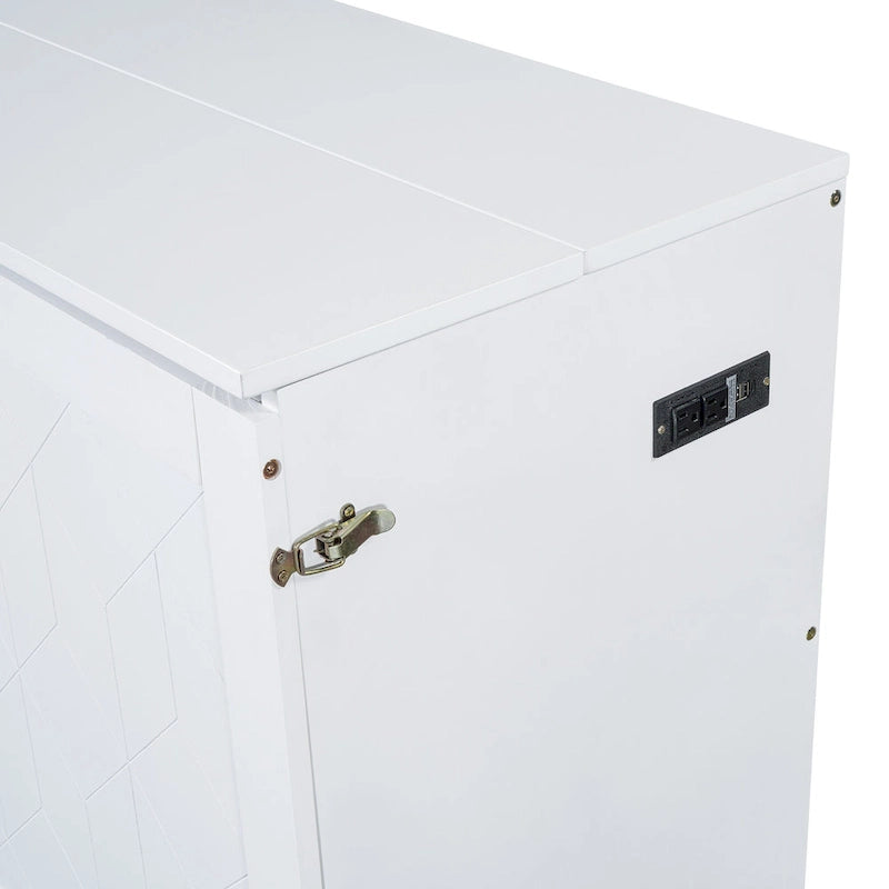 Lit mezzanine en bois avec étagère de rangement et bureau rembourrés