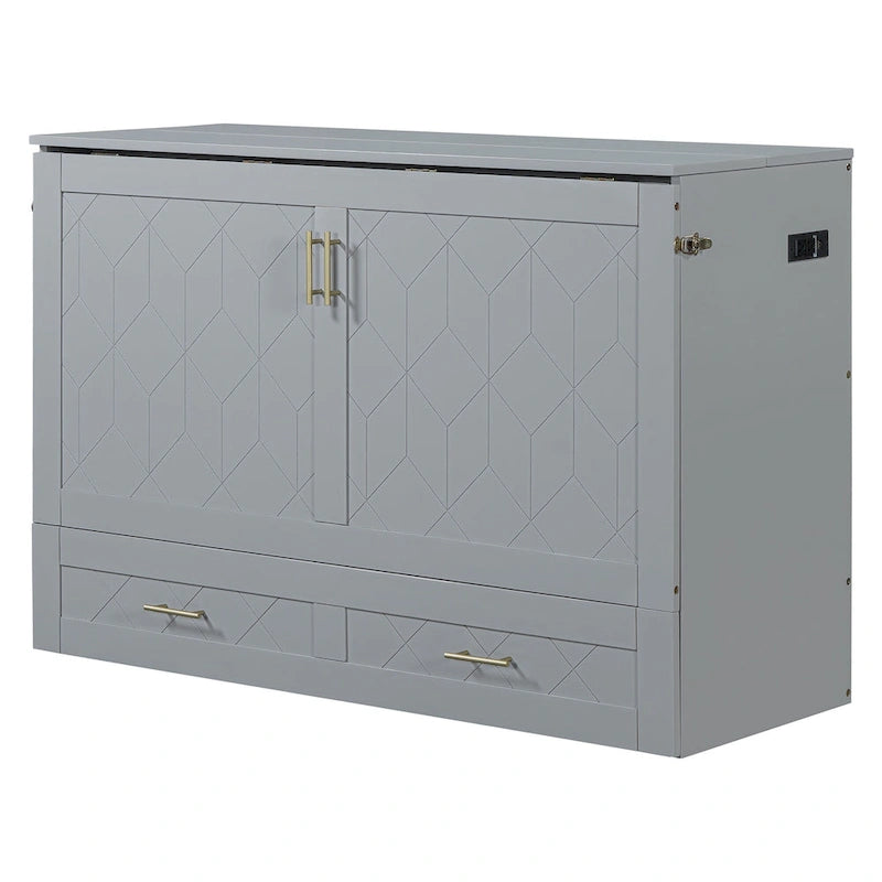 Lit mezzanine en bois avec étagère de rangement et bureau rembourrés