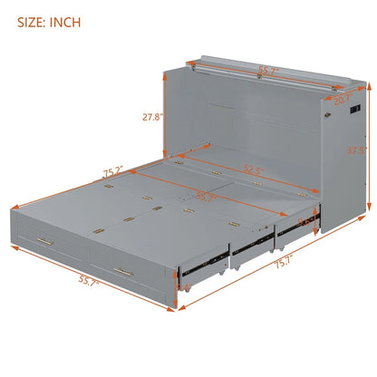 Lit mezzanine en bois avec étagère de rangement et bureau rembourrés