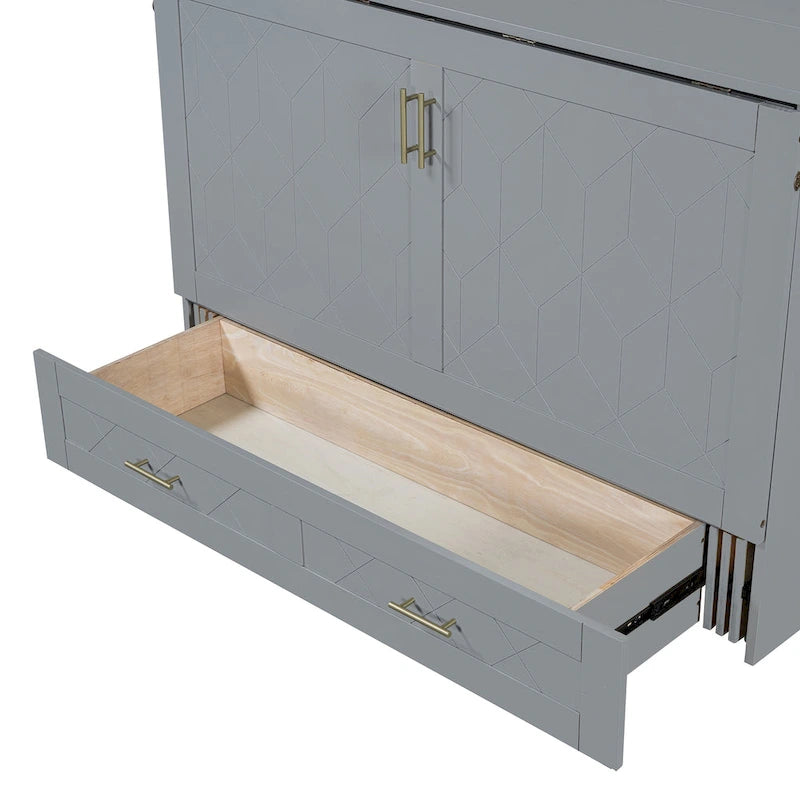 Lit mezzanine en bois avec étagère de rangement et bureau rembourrés