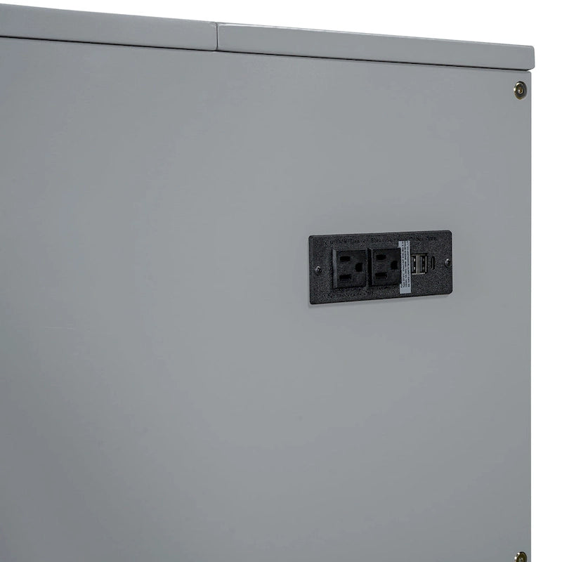 Lit mezzanine en bois avec étagère de rangement et bureau rembourrés