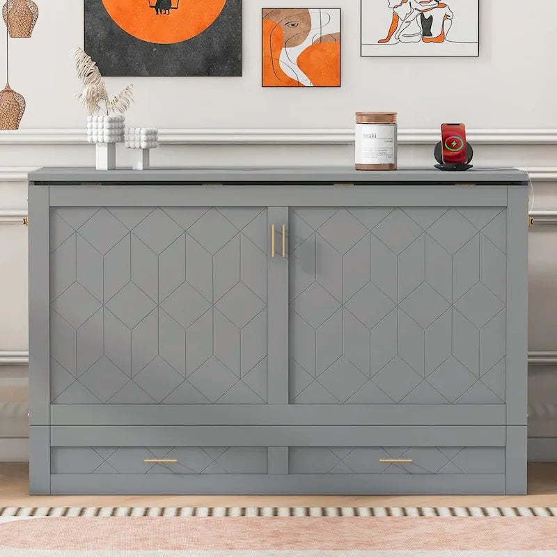 Lit mezzanine en bois avec étagère de rangement et bureau rembourrés