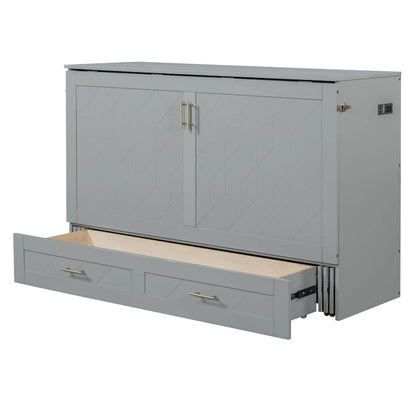 Lit mezzanine en bois avec étagère de rangement et bureau rembourrés