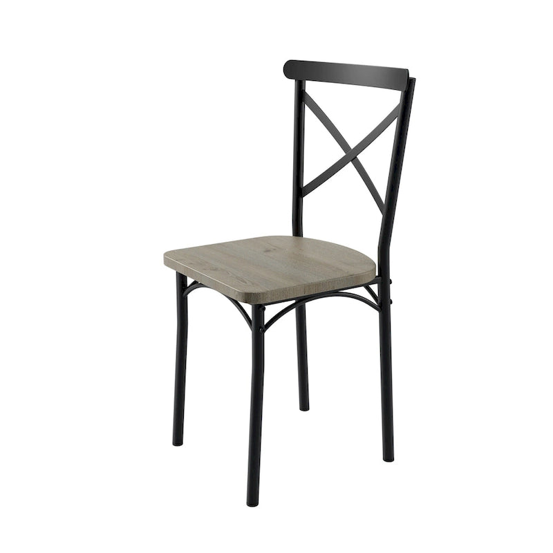 Ensemble de salle à manger moderne 7 pièces avec table rectangulaire et 6 chaises de salle à manger à dossier croisé