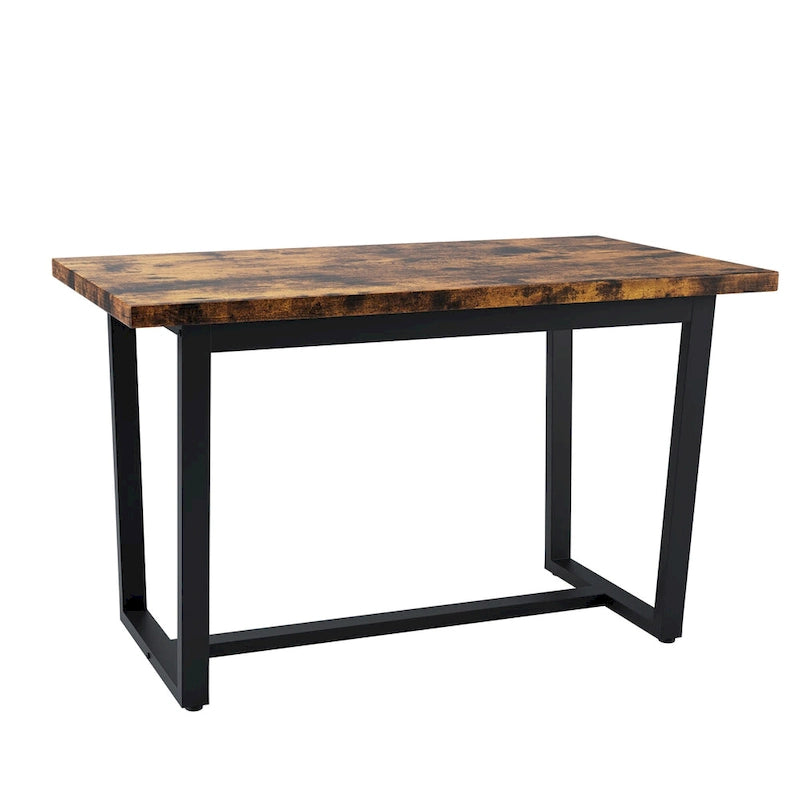 Ensemble de salle à manger moderne 7 pièces avec table rectangulaire et 6 chaises de salle à manger à dossier croisé