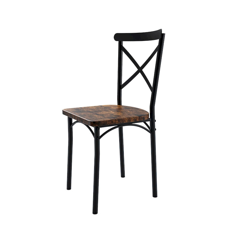 Ensemble de salle à manger moderne 7 pièces avec table rectangulaire et 6 chaises de salle à manger à dossier croisé