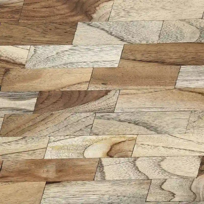 Table basse moderne de 18,75 pouces, fabriquée à la main, avec plateau en bois et pieds uniques en forme de V.