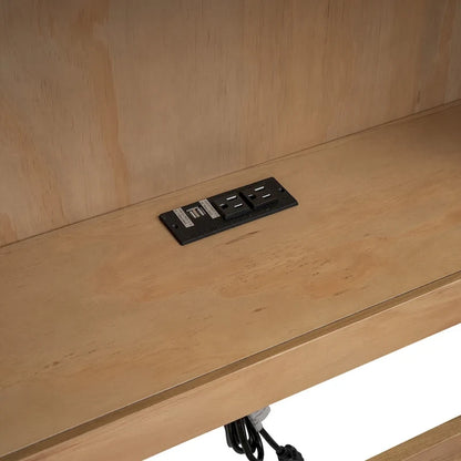 Lit de jour double en bois avec lit gigogne, rangements et stations de recharge