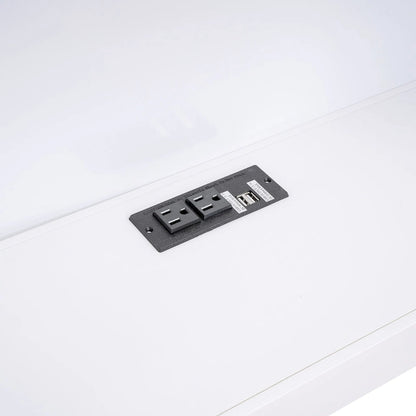 Lit de jour double en bois avec lit gigogne, rangements et stations de recharge