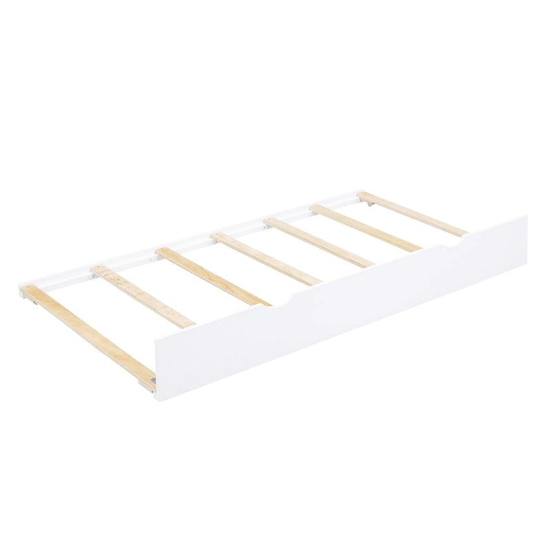 Lit de jour double en bois avec lit gigogne, rangements et stations de recharge