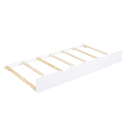 Lit de jour double en bois avec lit gigogne, rangements et stations de recharge